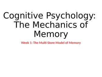 AQA Psychology Memory Topic - 6 lessons