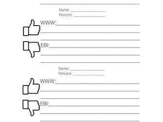 Self/ Peer/ Teacher  WWW and EBI sheet