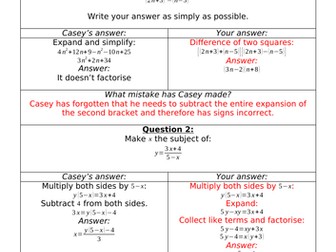 Careless Casey - Algebra II