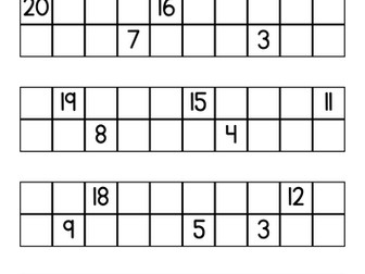 Counting Backwards from 20 Worksheets