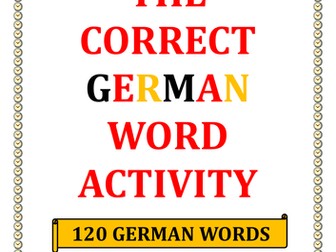 Identify The Correct German Word Activity