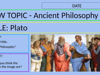 KS3 - Ancient Philosophy // Plato