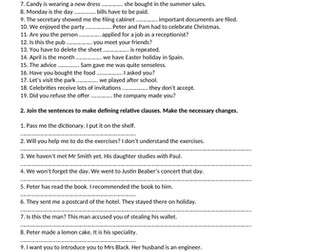 Relative clauses exercises