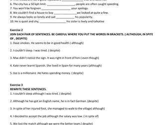Connectors of contrast: exercises