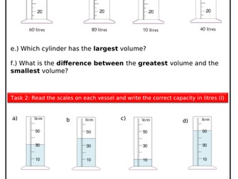 Capacity worksheets ks1