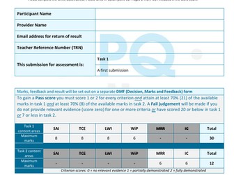 NPQH Task 1 Full Marks