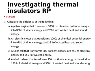 Investigating thermal insulators required practical (triple)