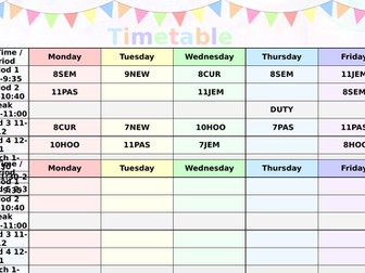 Timetable Template
