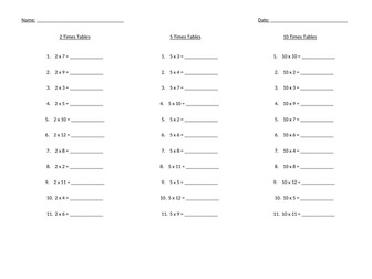 Year 4 MTC Times Table Tester