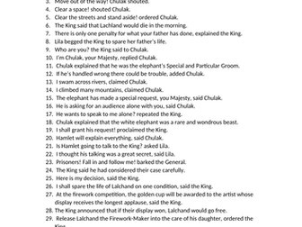 PUNCTUATE SPEECH in Sentences based on Firework Maker's Daughter