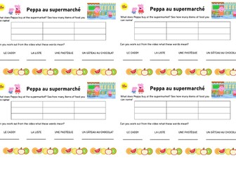 French Peppa Pig activity (faire des courses)