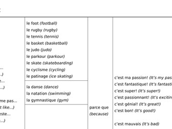 Sport + opinion sentence builder
