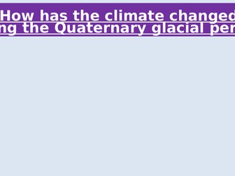 CHANGING CLIMATE - OCR B GEOGRAPHY SCHEME OF WORK