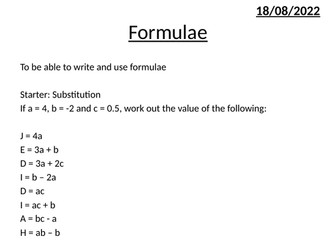 Writing Formulae