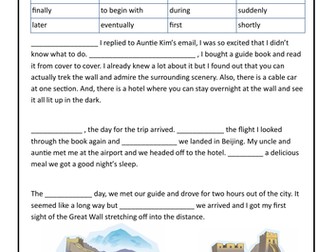 ADVERBS of TIME and SEQUENCE - Great Wall of China