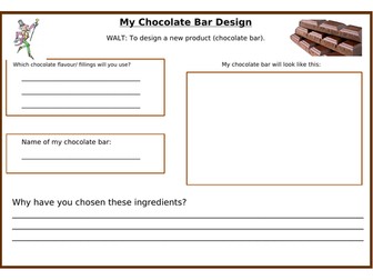 Chocolate Bar Design Sheet- Persuasion