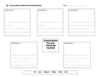 Write Instructions- Imperative Verbs, Bossy verbs,
