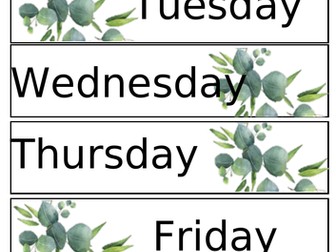 Botanical Trolley / Classroom Labels EDITABLE