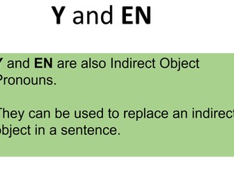 Grammar- The Pronouns Y and EN- A Level French