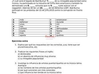 Gap fill- La influencia de los idolos