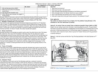 Weimar and Nazi Germany Revision Pack
