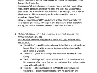 GCSE AQA English Literature - Macbeth All Themes Grade 9 (full marks) Analysis