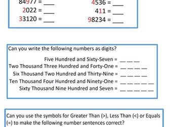 Year 5 Maths - Read, Write, Order and Compare Numbers up to 1 million