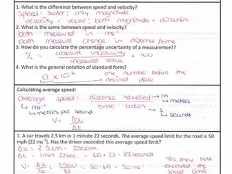 OCR Physics A Chapter 3: 1. Distance and speed