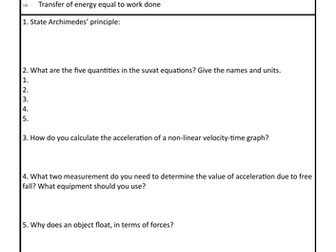 OCR Physics A Chapter 5: 1. Work done and energy