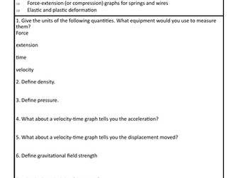 OCR Physics A Chapter 6: 1. Springs and Hooke's law