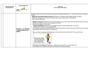 Forces and magnets curriculum plan