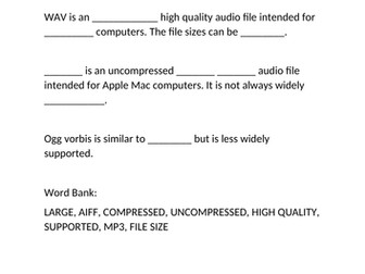 R081 File Formats Audio Revision/Teaching