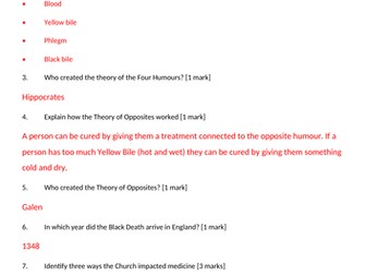 Medicine in Medieval England Assessment