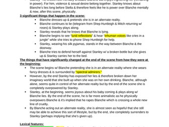 OCR A LEVEL ENGLISH LANGUAGE AND LITERATURE:  SCENE 10 OF STREETCAR NAMED DESIRE REVISION NOTES