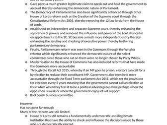 UK Constitution Government and Politics Edexcel A Level Notes and essay plans