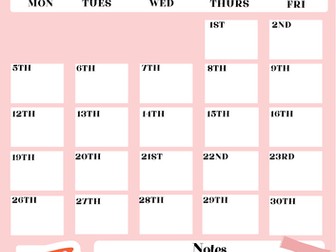 Classroom Monthly Planner (Display)