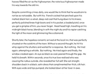 Highwayman part 1 - narrative WAGOLL