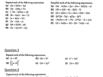 Algebra-Year 9-Class Test 1-Mathematics-Questions with Answers
