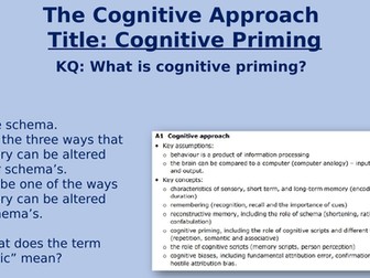 The cognitive approach BTEC Applied Psychology NEW SPEC