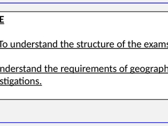 GCSE Edexcel Geography A 'Geographical Investigations' PowerPoint