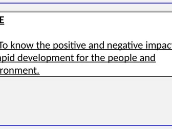 GCSE Edexcel Geography A 'Impact of Rapid Development' PowerPoint