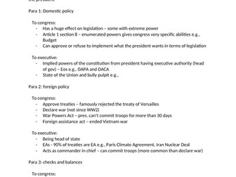 US Politics Edexcel essay plans