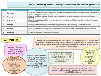 Knowledge organiser A level product design unit 8: Processing woods