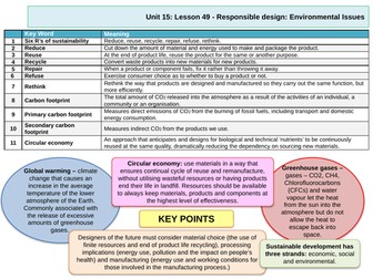 Knowledge organiser A level product design unit 15: Responsible design