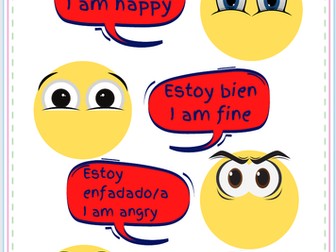 Spanish feelings emoji worksheet