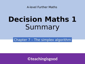 A-level Further Maths Decision - The simplex algorithm
