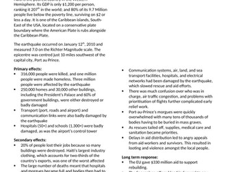 Haiti earthquake, 2010 case study