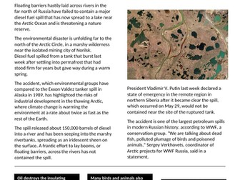 Russian oil spill, 2020 case study