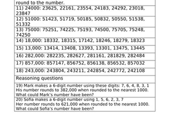 Rounding to the nearest 10, 100 and 1000