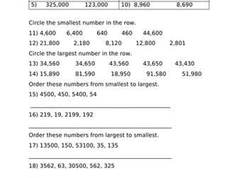 Compare and Order Numbers to 1 million